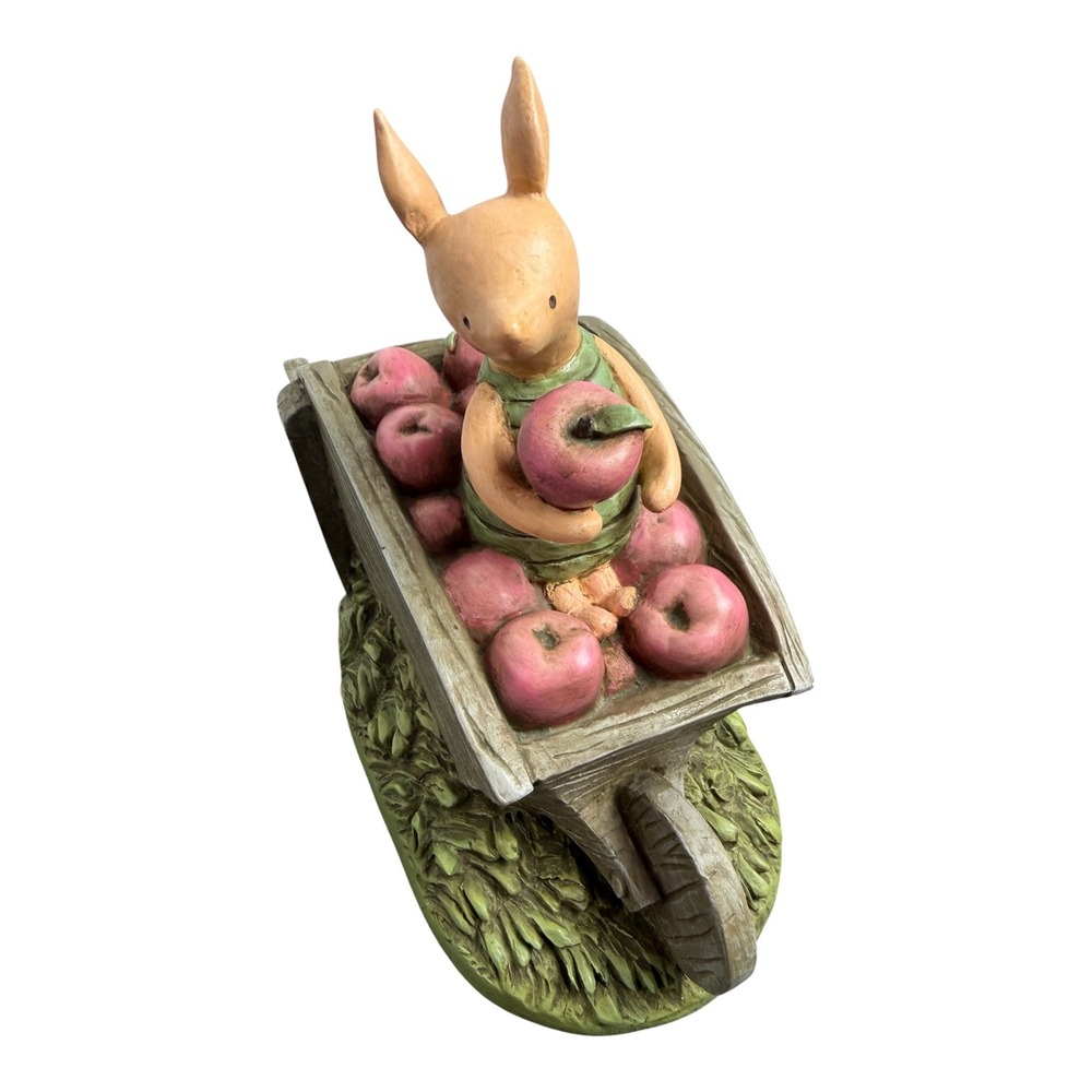 Charpente Disney Classic Pooh Piglet Wheelbarrow Apple Coin Bank Resin Figurine